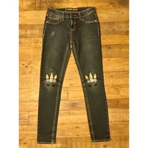 Girl's Vigoss Unicorn Embroidered Skinny Jeans, Size 12